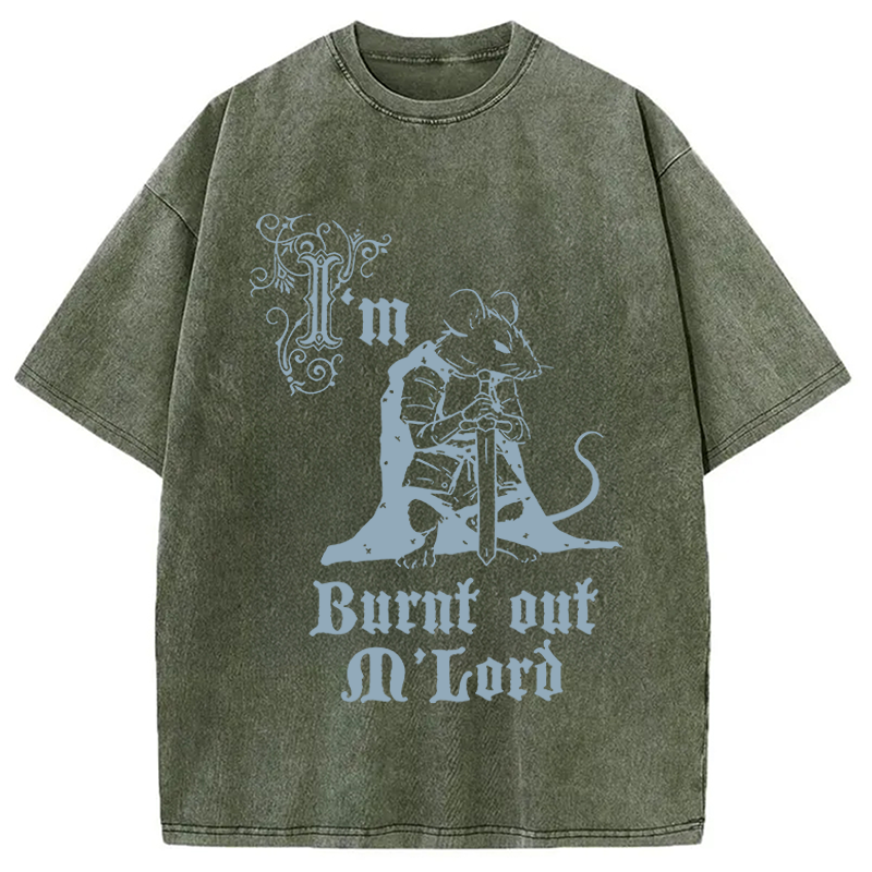 Modecanvas Tired Mouse DTG Printing Washed T-Shirt