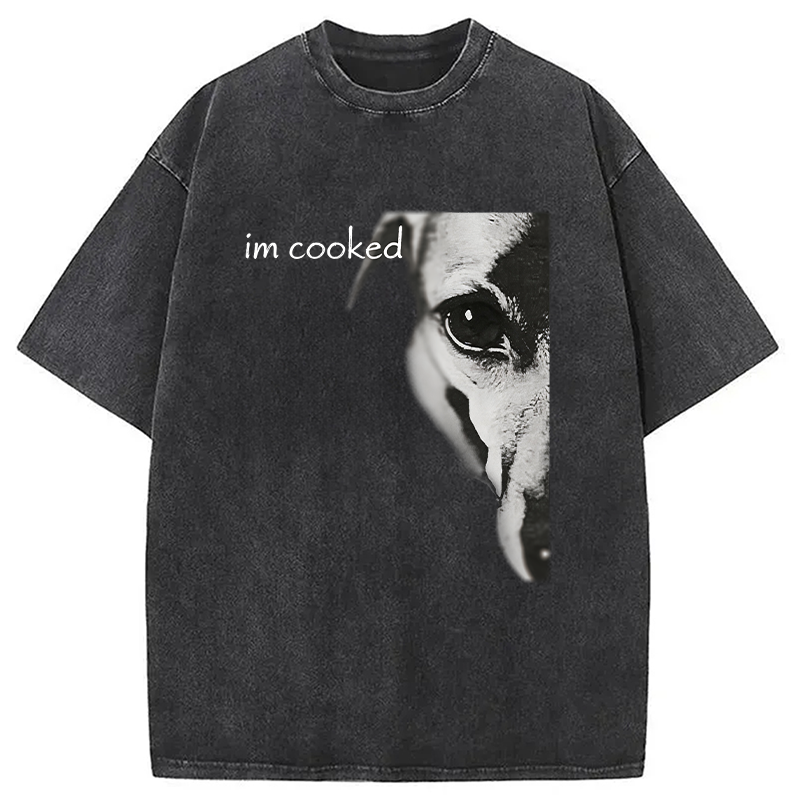 Modecanvas I'm Cooked DTG Printing Washed T-Shirt-modecanvas