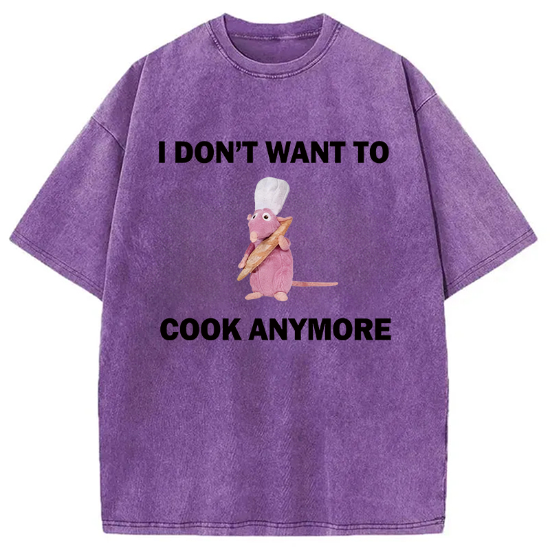 Modecanvas Funny Cooking Meme DTG Printing Washed T-Shirt