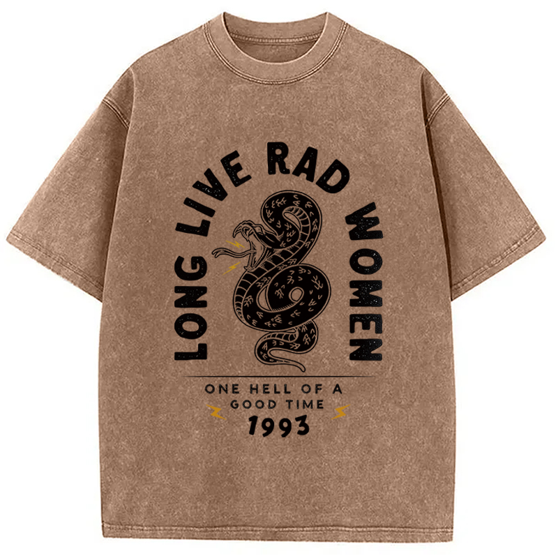 Modecanvas Long Live Rad Women DTG Printing Washed T-Shirt