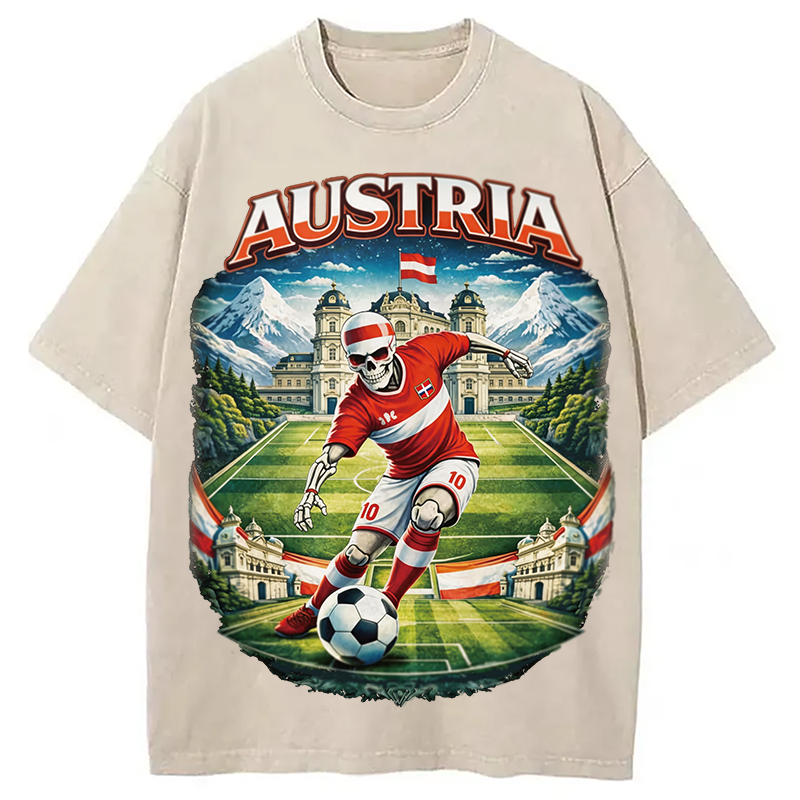 Modecanvas Austria Soccer DTG Printing Washed T-Shirt