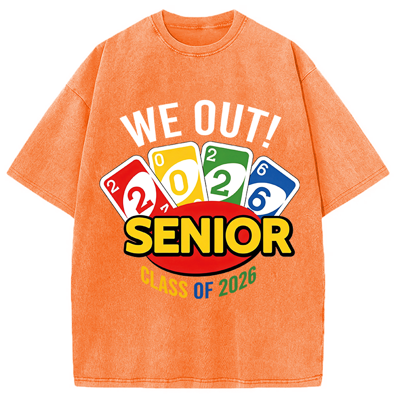 Modecanvas We Out Senior Class of 2026 DTG Printing Washed T-Shirt