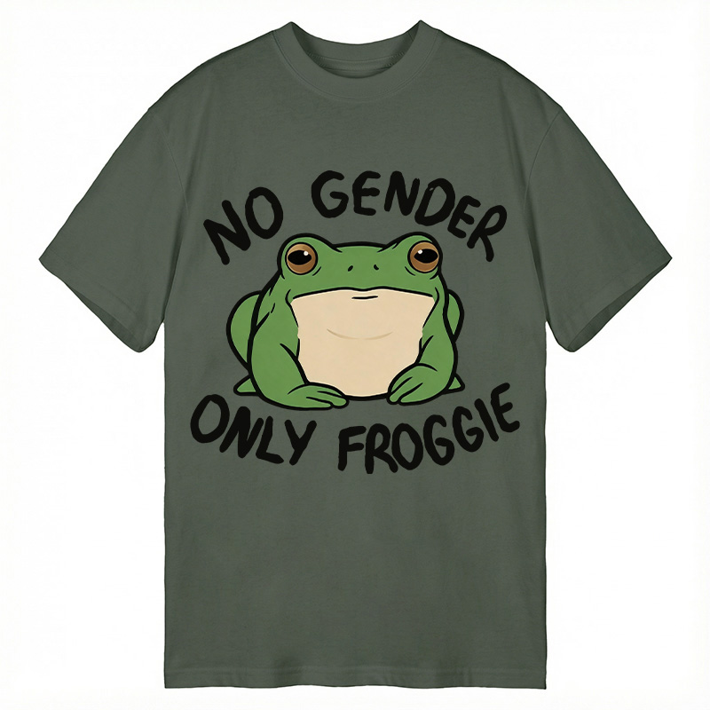 Modecanvas Funny Frog Declares Identity Freedom DTG Printing Classic T-Shirt-modecanvas