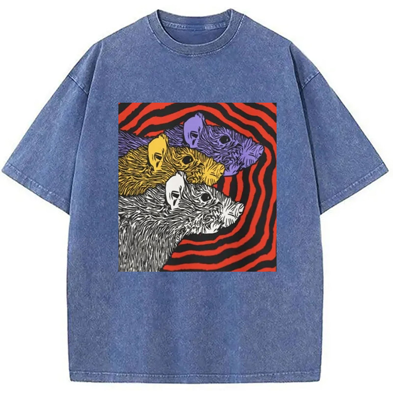 Modecanvas Psychedelic Rat Washed T-Shirt