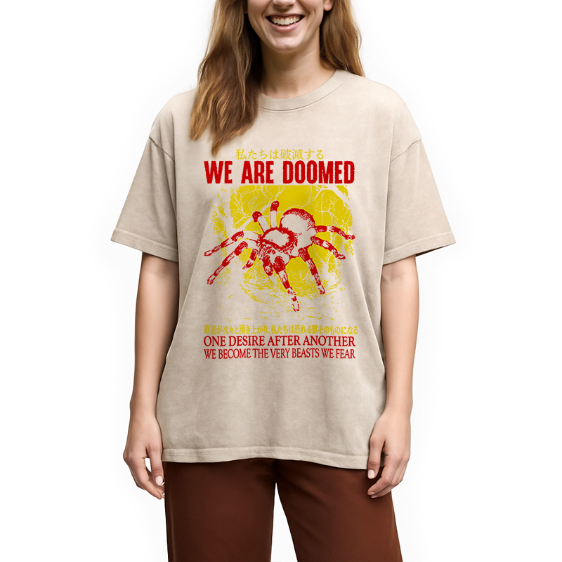 Modecanvas We Are Doomed Tarantula Washed T-Shirt