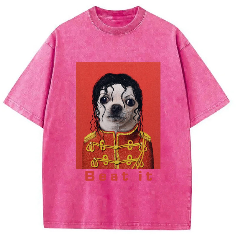 Modecanvas Beat It Dog Meme Washed T-Shirt
