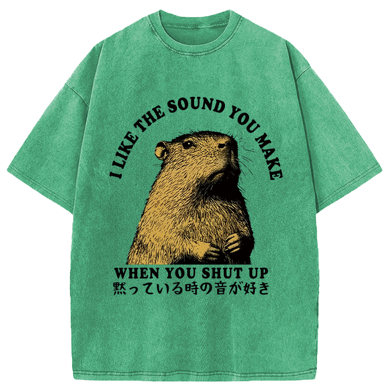 Modecanvas I Like The Sound Of Silence DTG Printing Washed T-Shirt