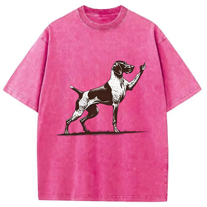 Modecanvas Rude Pointer Dog DTG Printing Washed T-Shirt