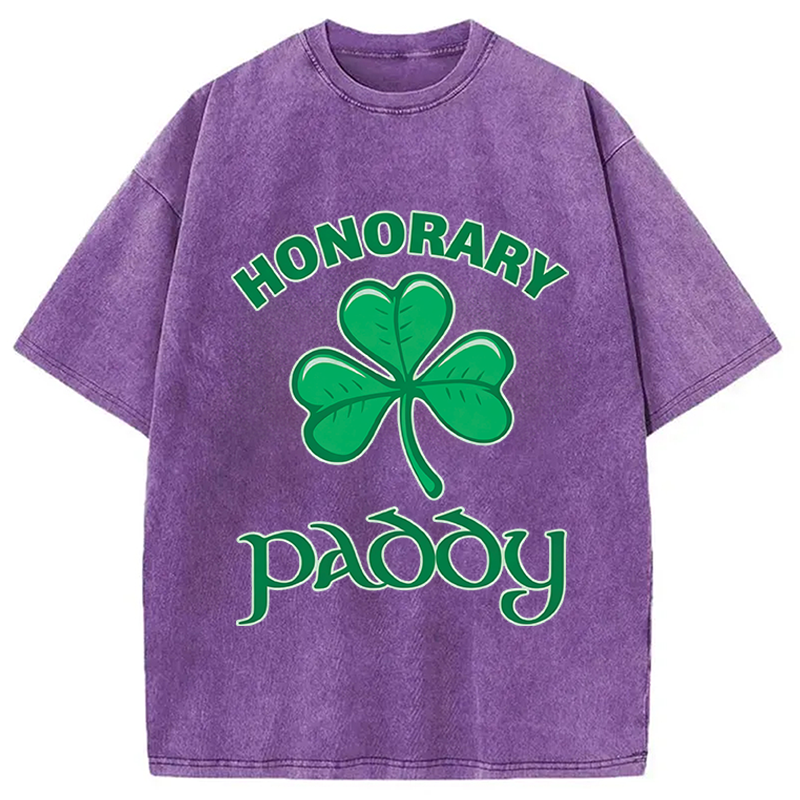 Modecanvas Honorary Paddy St Patricks Day DTG Printing Washed T-Shirt