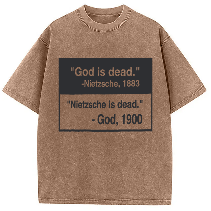 Modecanvas God Is Dead DTG Printing Washed T-Shirt