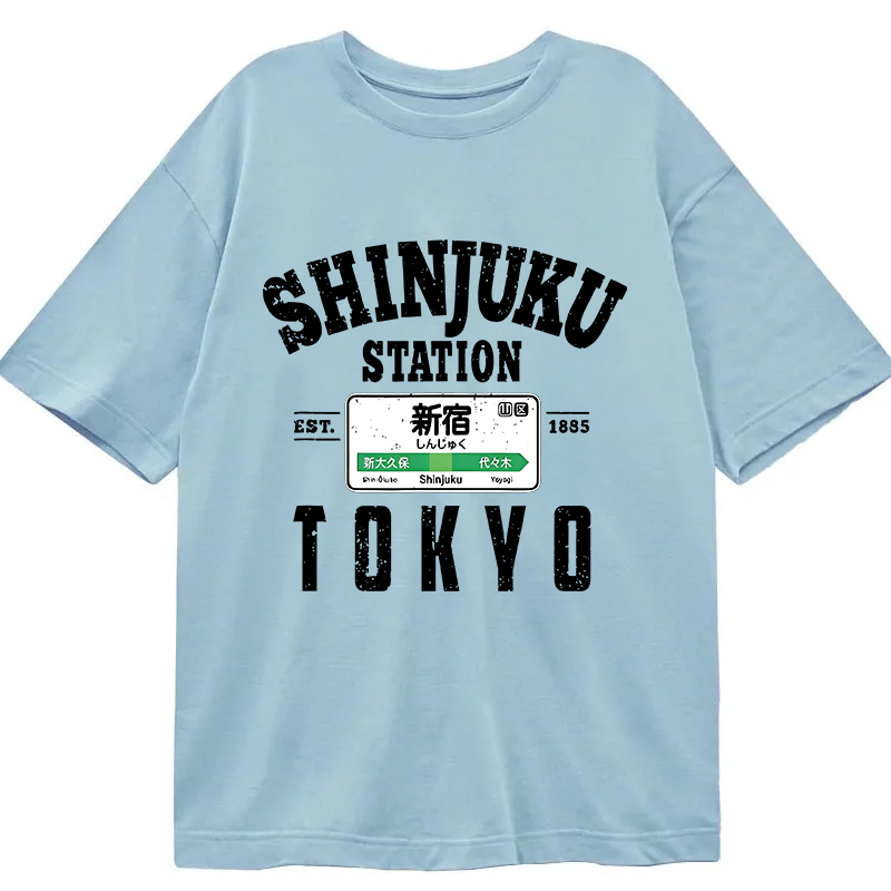 Modecanvas Shinjuku Station Yamanote Line DTG Printing Classic T-Shirt-modecanvas