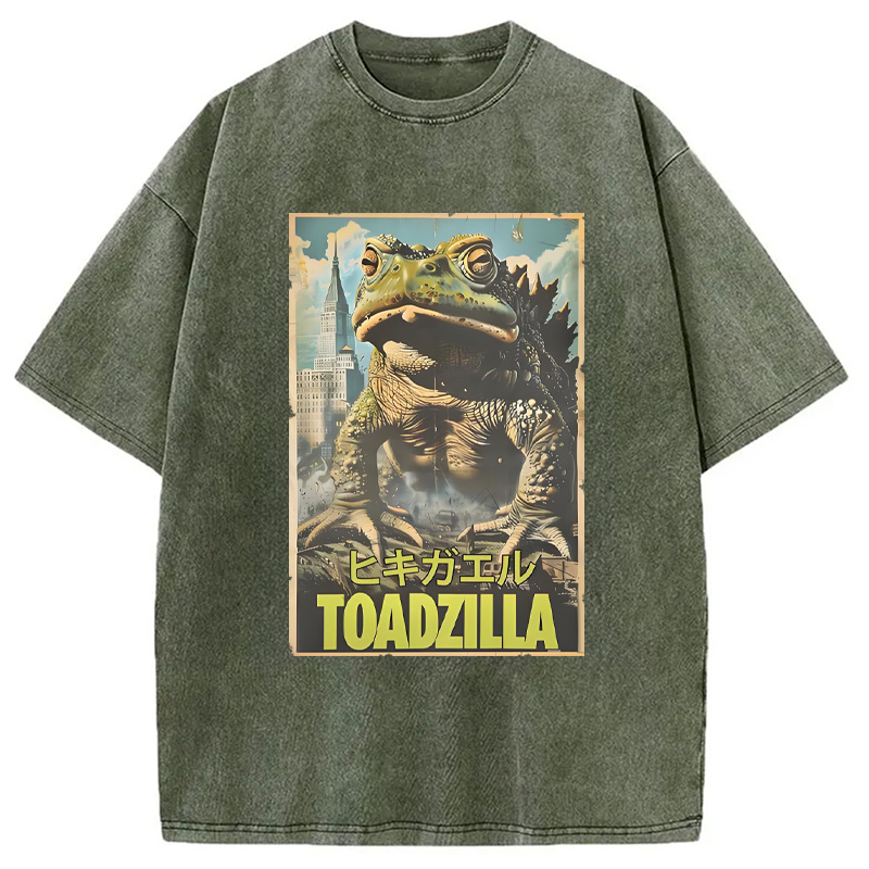 Modecanvas Vintage Funny Frog Washed T-Shirt