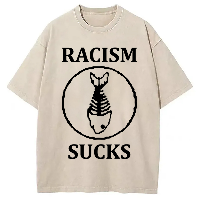 Modecanvas Racism Sucks Washed T-Shirt