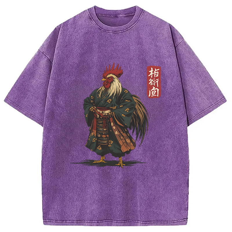 Modecanvas Samurai Rooster Washed T-Shirt
