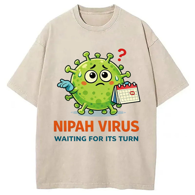 Modecanvas Nipah Virus DTG Printing Washed T-Shirt