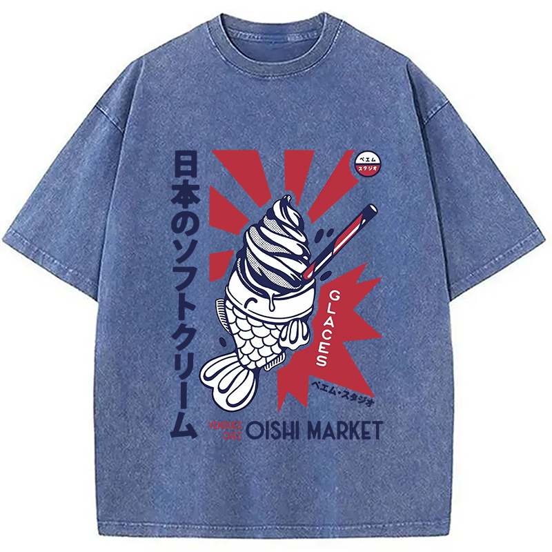 Modecanvas Glaces Vendues Chez Oishi Market Washed T-Shirt