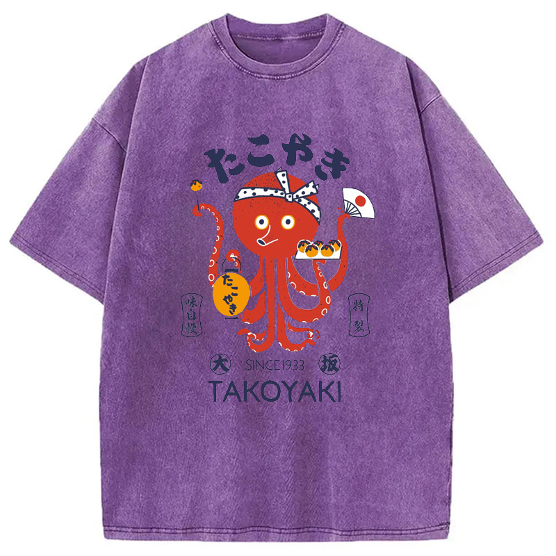 Modecanvas Tokoyaki Octopus Japanese Washed T-Shirt