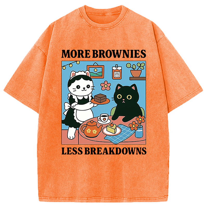 Modecanvas Cat Dessert Shop Washed T-Shirt