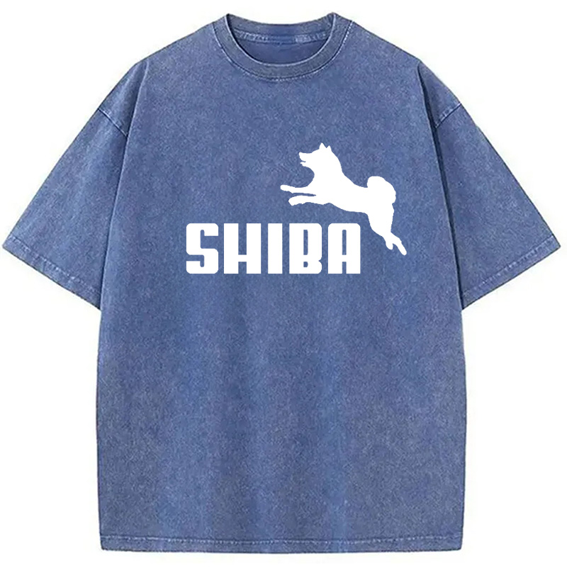 Modecanvas Shiba Dog Japanese Parody Washed T-Shirt