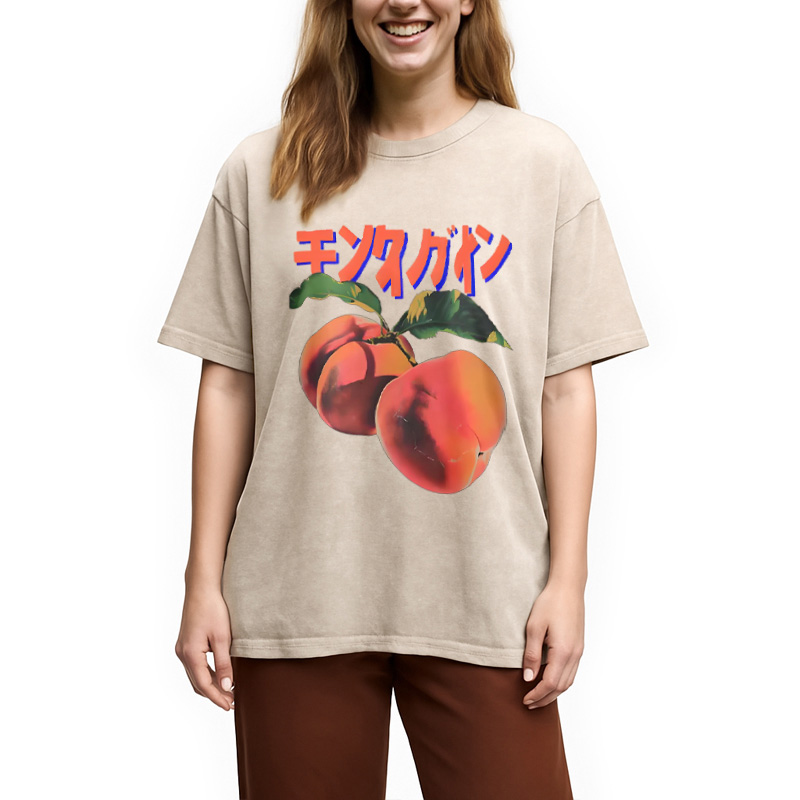 Modecanvas Retro Peach Japanese Washed T-Shirt