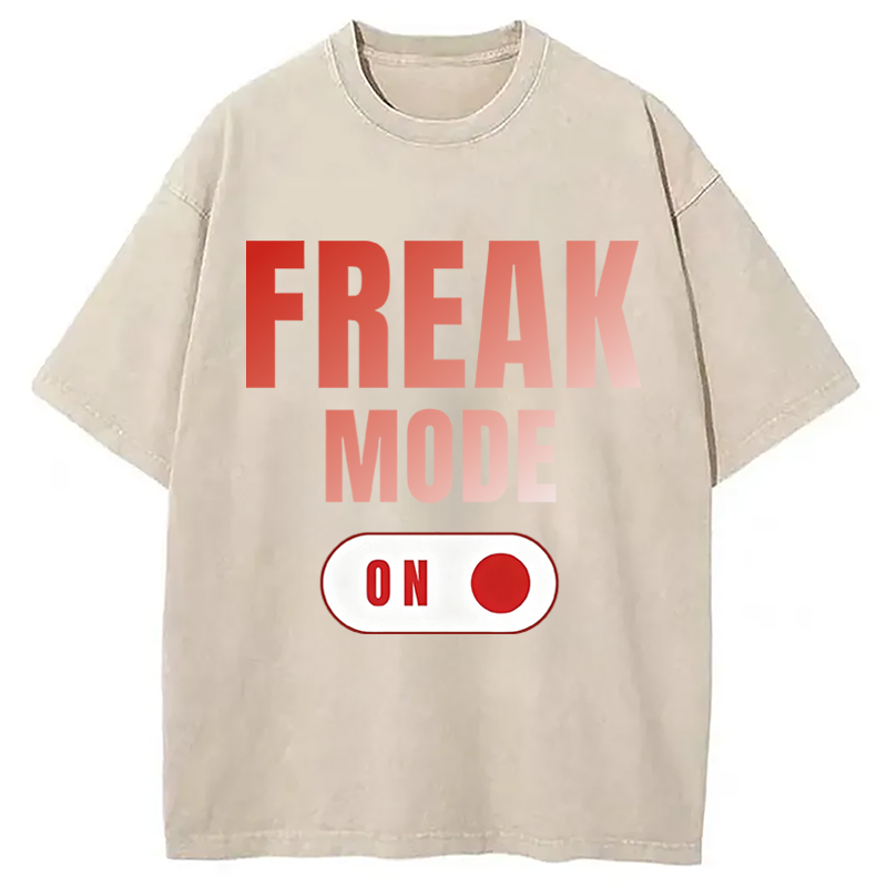 Modecanvas Freak Mode On DTG Printing Washed T-Shirt