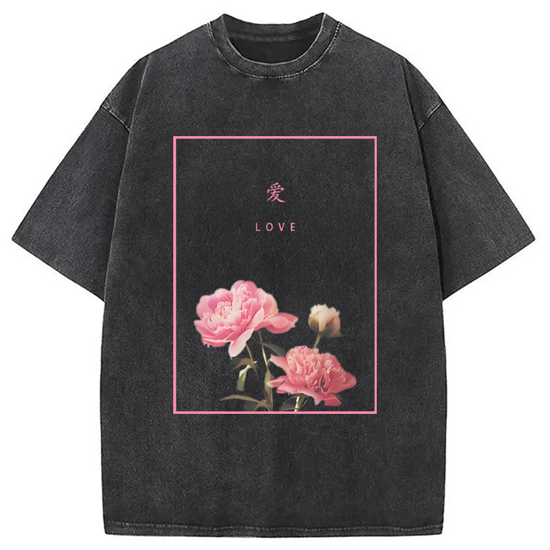 Modecanvas Blooming Love Washed T-Shirt