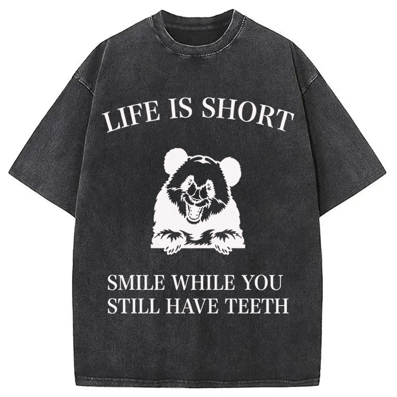 Modecanvas Funny Panda Meme DTG Printing Washed T-Shirt