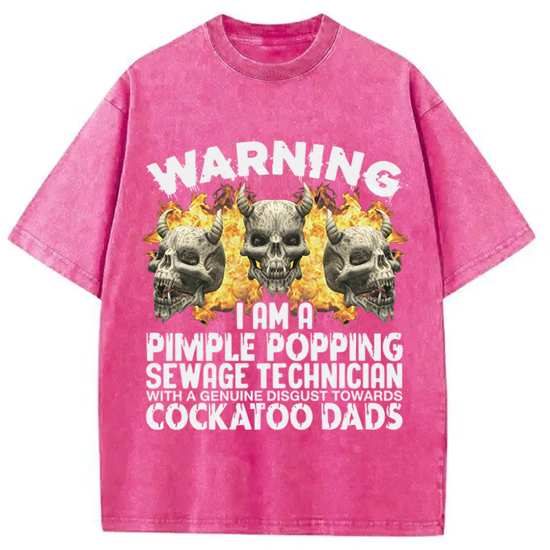 Modecanvas Pimple Popping Sewage Technician DTG Printing Washed T-Shirt