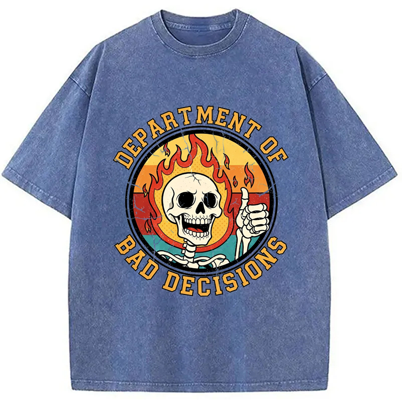 Modecanvas Department Of Bad Decisions DTG Printing Washed T-Shirt