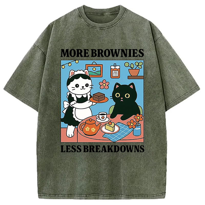 Modecanvas Cat Dessert Shop Washed T-Shirt