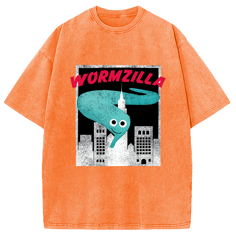 Modecanvas Worm On A String Meme Washed T-Shirt