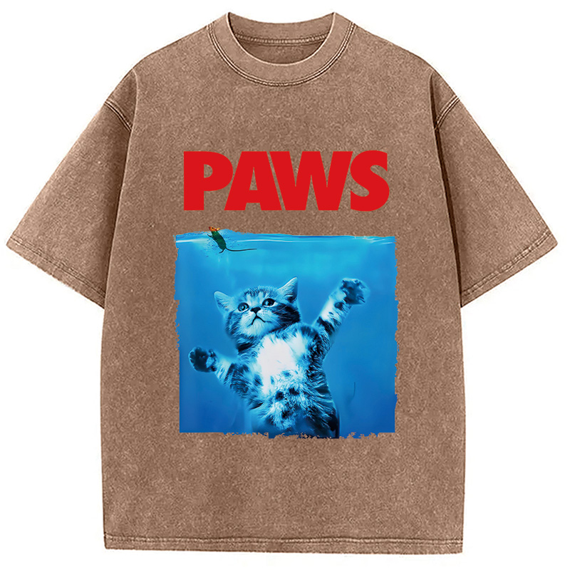 Modecanvas Paws Cat Meme Washed T-Shirt