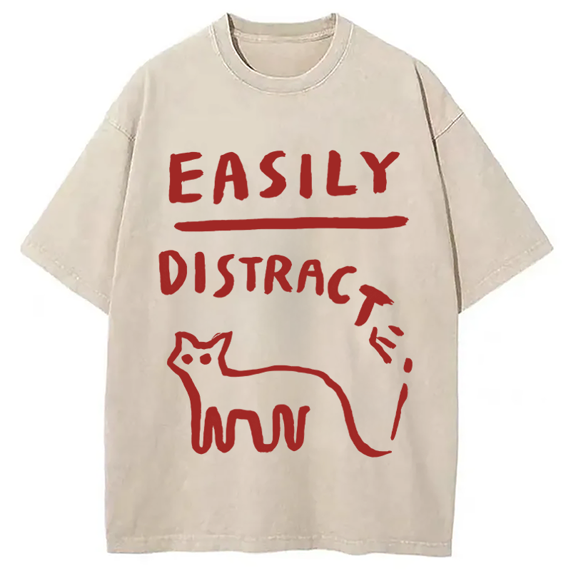 Modecanvas Easily Distracat DTG Printing Washed T-Shirt