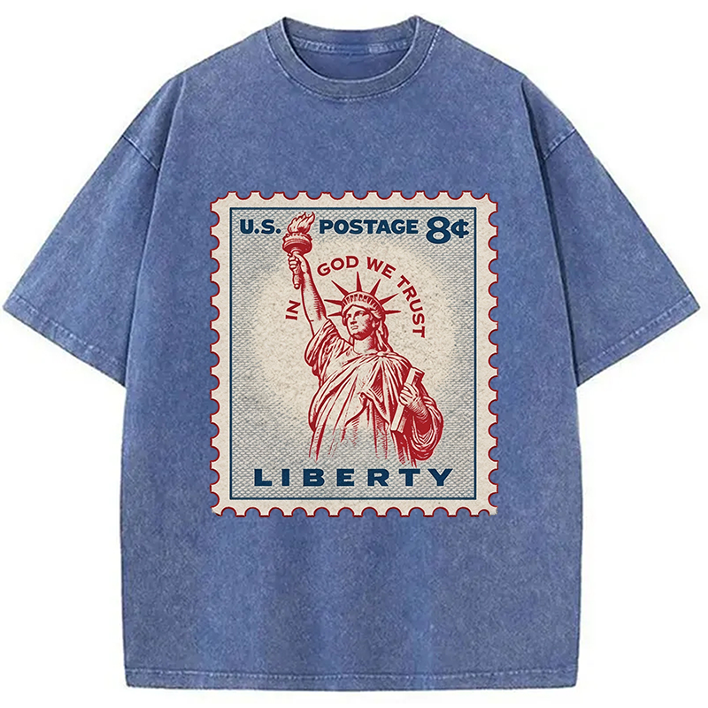 Modecanvas In God We Trust DTG Printing Washed T-Shirt