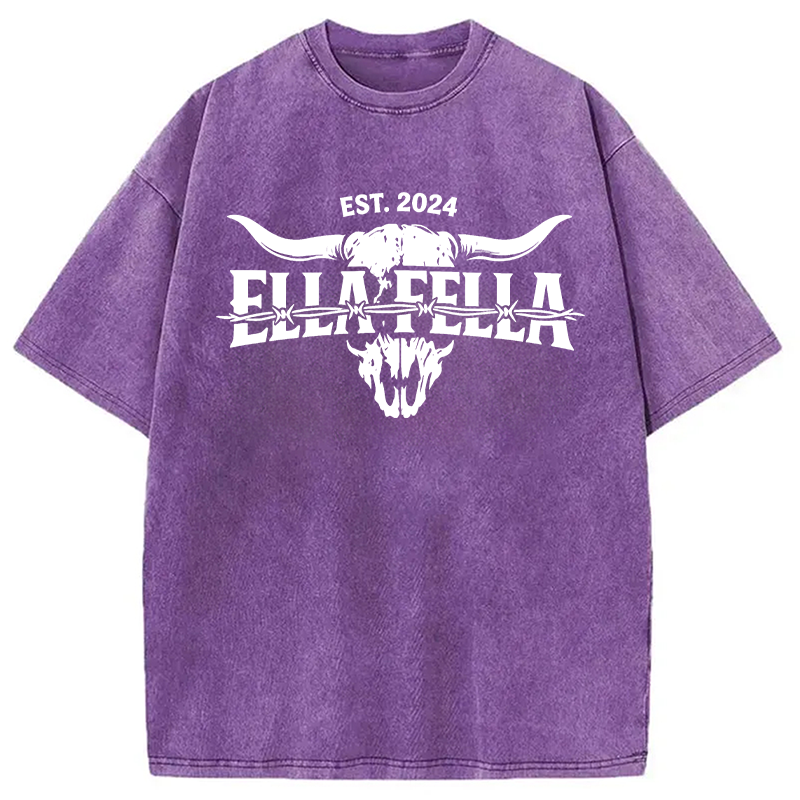 Modecanvas Ella Fella Plain DTG Printing Washed T-Shirt