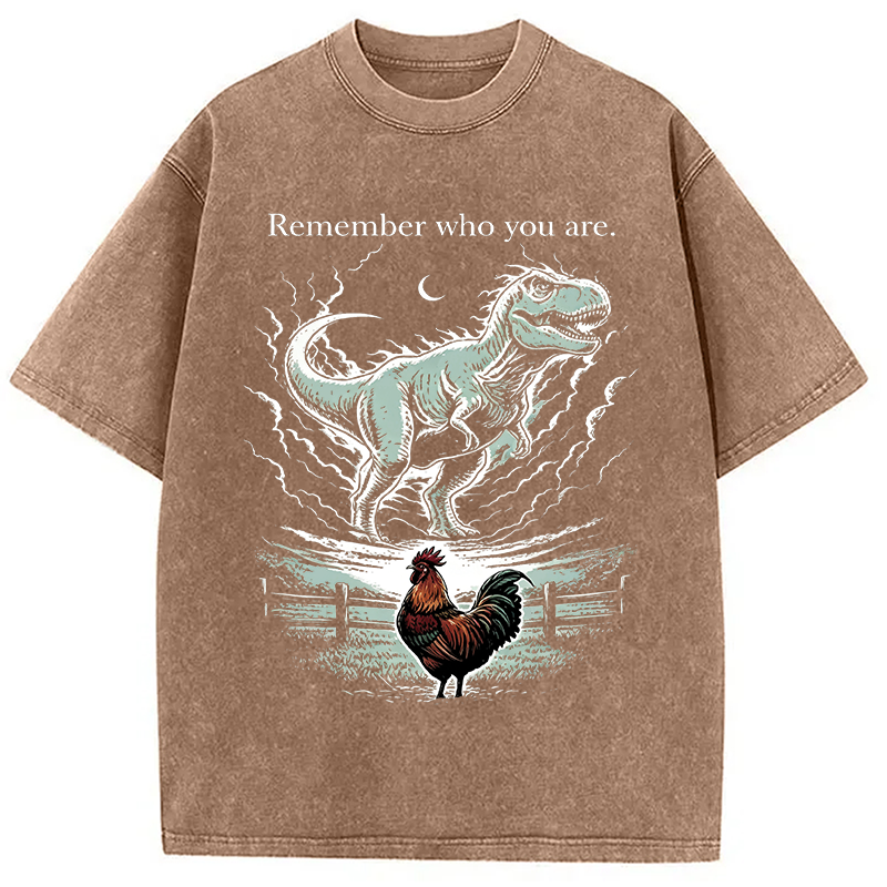 Modecanvas Remember Who You Are DTG Printing Washed T-Shirt