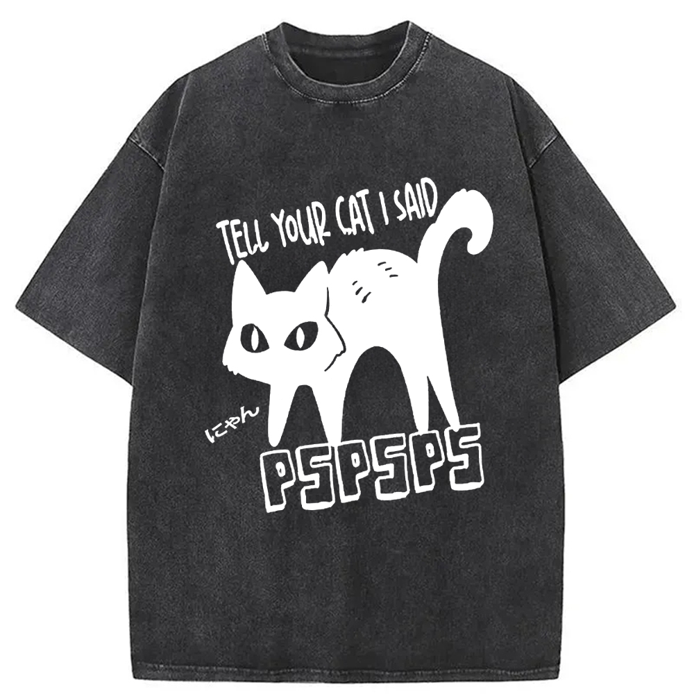 Modecanvas Attract Cats Washed T-Shirt