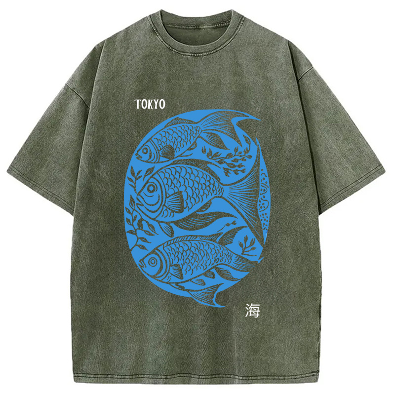 Modecanvas Tokyo Sea Life Park Washed T-Shirt