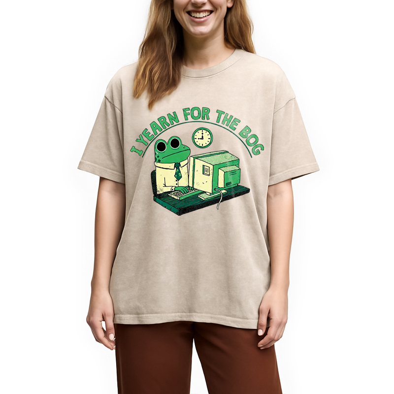 Modecanvas Yearn For The Bog DTG Printing Washed T-Shirt