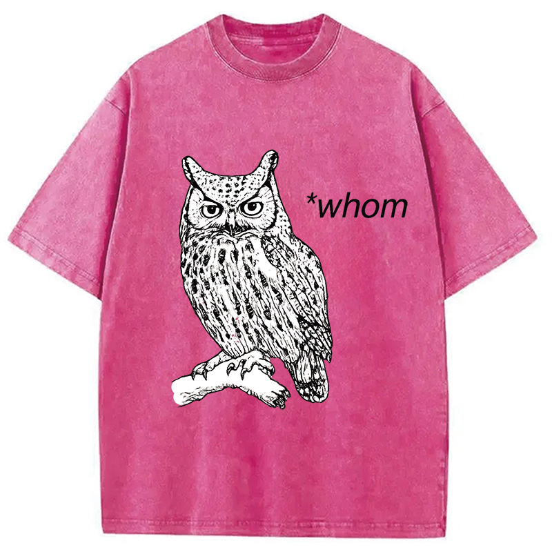 Modecanvas Who Whom Judging Owl Washed T-Shirt