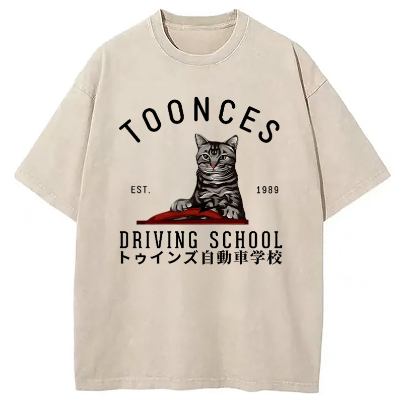 Modecanvas Toonces Driving School Washed T-Shirt