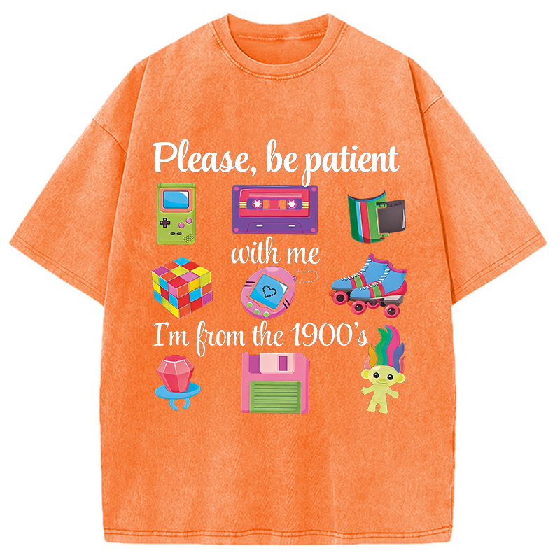 Modecanvas Please Be Patient Washed T-Shirt-modecanvas