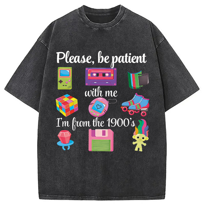 Modecanvas Please Be Patient Washed T-Shirt-modecanvas