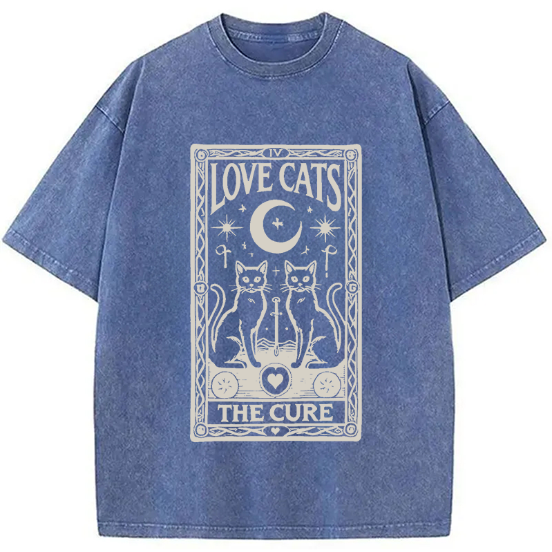 Modecanvas The Cure - Love Cats Washed T-Shirt