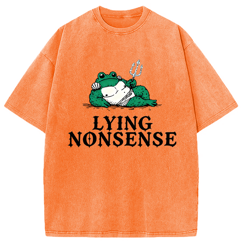 Modecanvas Funny Toad NONSENSE DTG Printing Washed T-Shirt