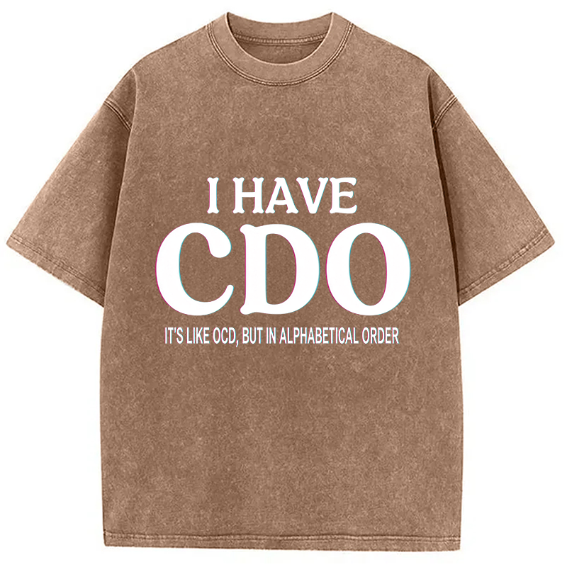 Modecanvas Embracing My Alphabetical CDO Tendencies DTG Printing Washed T-Shirt
