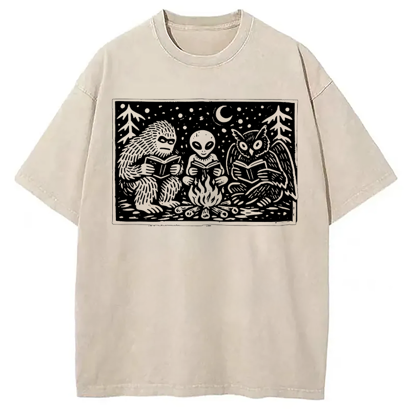 Modecanvas Cryptid Book Club DTG Printing Washed T-Shirt