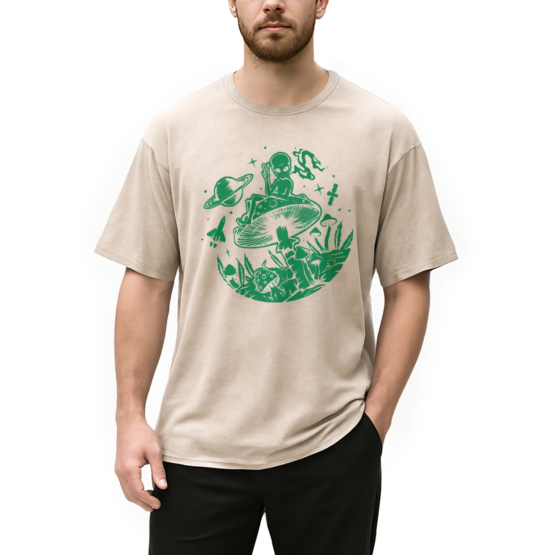 Modecanvas Psychedelic Alien Trip Washed T-Shirt