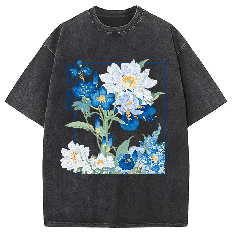 Modecanvas Blossoms Of The Firmament DTG Printing Washed T-Shirt