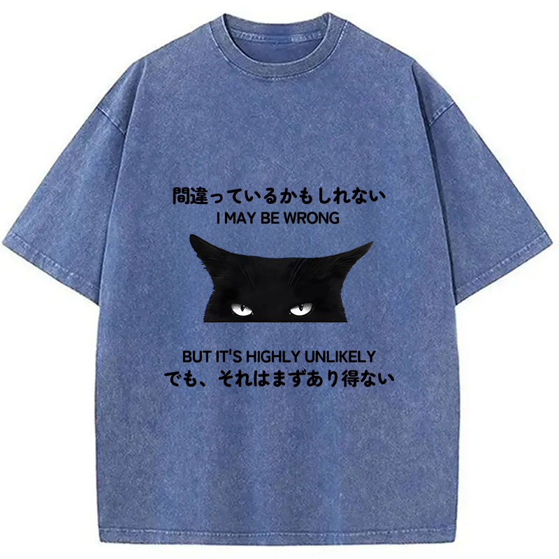 Modecanvas Cat Can Do No Wrong Washed T-Shirt